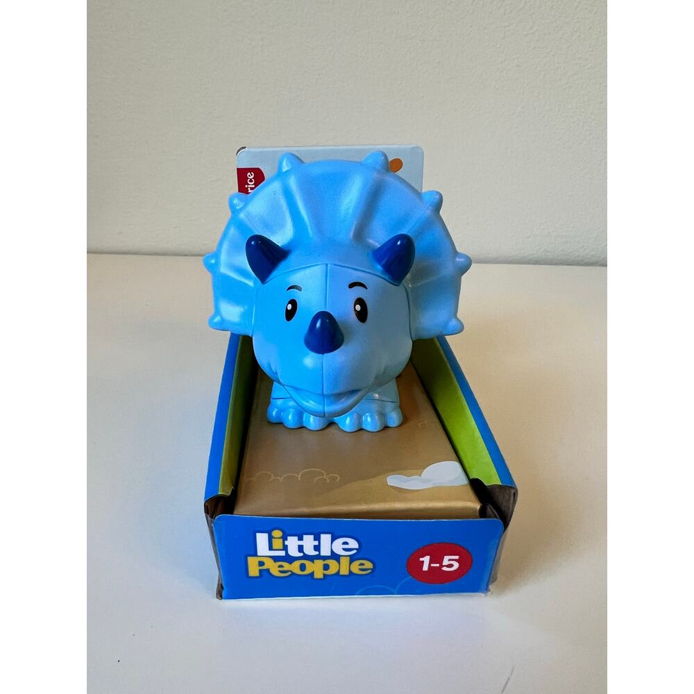 Fisher-Price Little People Blue Triceratops Dinosaur Figure Toy NEW